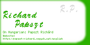richard papszt business card