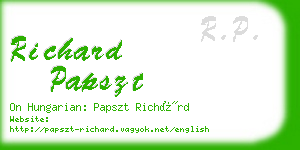 richard papszt business card